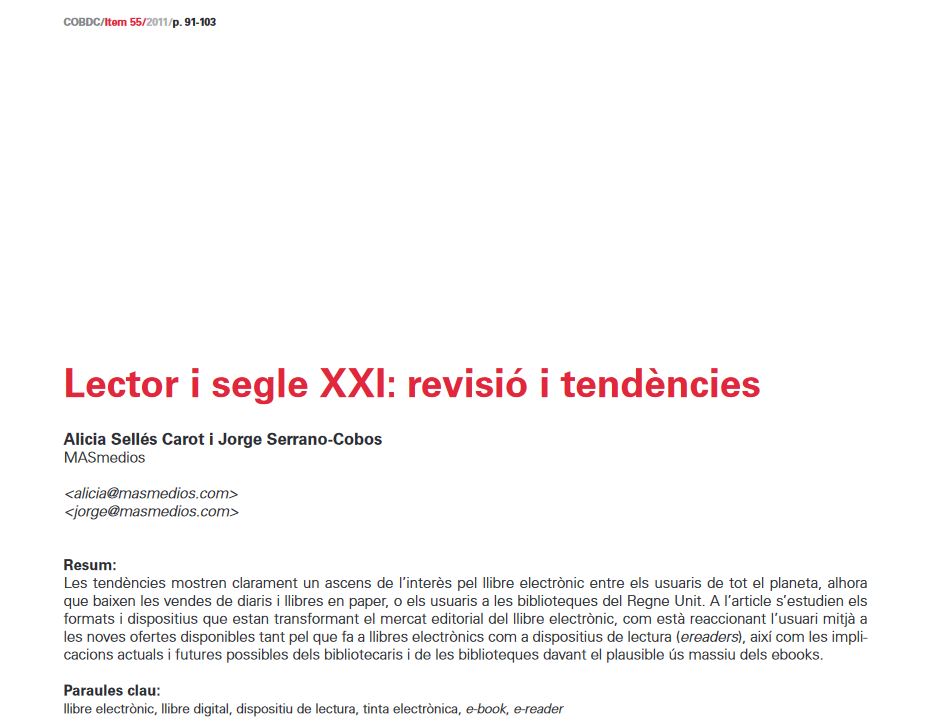revistaItem's tweet photo. Amb l’#item71 dedicat a #lecturadigital de camí a les vostres bústies, avui a #arxiuITEM recuperem ‘Lector i segle XXI: revisió i tendències‘ #item55 (2011) d’ @aliciaselles i @serranocobos https://t.co/BEoz2Po3JH #ebook #llibredigital #llibreelectrònic #ereader https://t.co/KCZpaIw3yJ