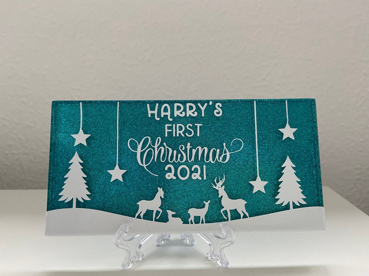 Excited to share this item from my #etsy shop: Personalised glitter subway tile #christmas #2021christmas etsy.me/3wGipa7