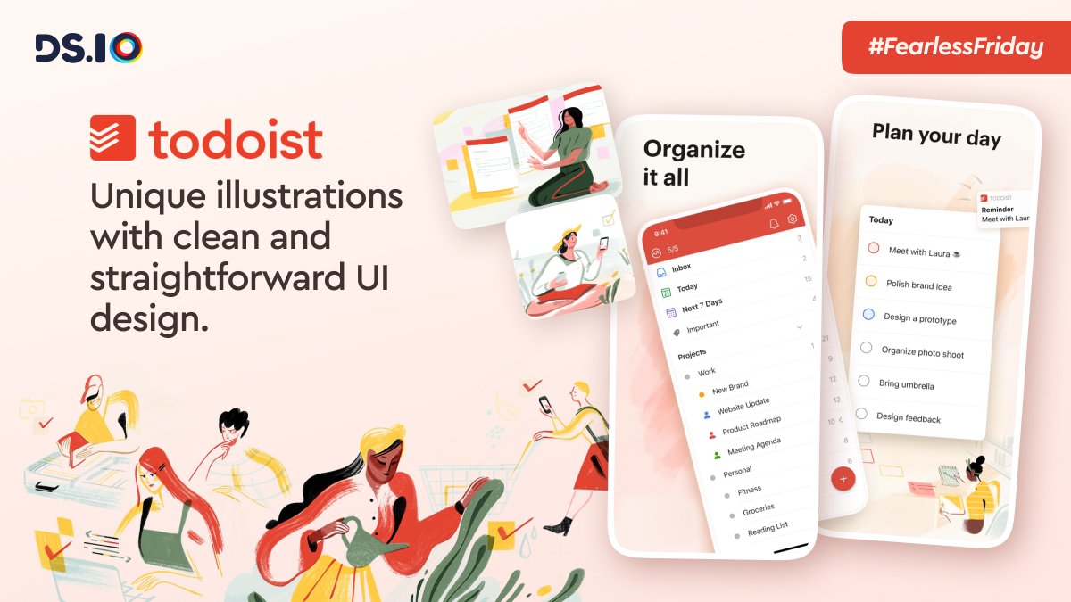 designstudioux's tweet photo. @todoist - What makes Todoist pop is the interesting choice of color palettes, including red and orange β an unusual choice for UI design.
#FearlessFriday #ToDoIst #BestAppDesign #AppDesignServices #UIDesign #UXResearch #DesignStudio https://t.co/1A2XFRoWxP