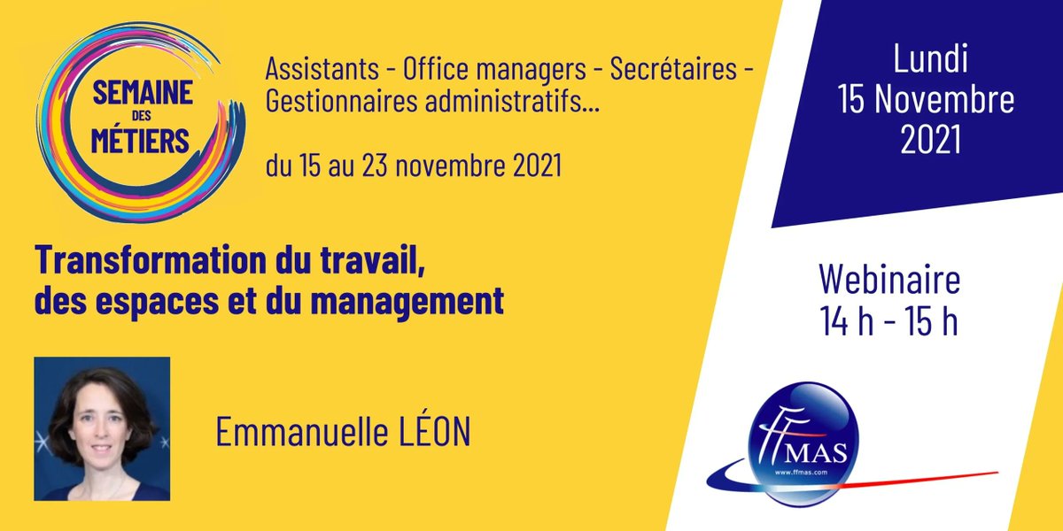 1ère conférence de la semaine des métiers le 15/11 à 14h sur la transformation du travail, des espaces et du #management.
 #assistante #assistant #officemanager #teletravail #travaillerautrement #espacetravail #travailhybride #flexoffice #bureau #digital
buff.ly/3n4A481