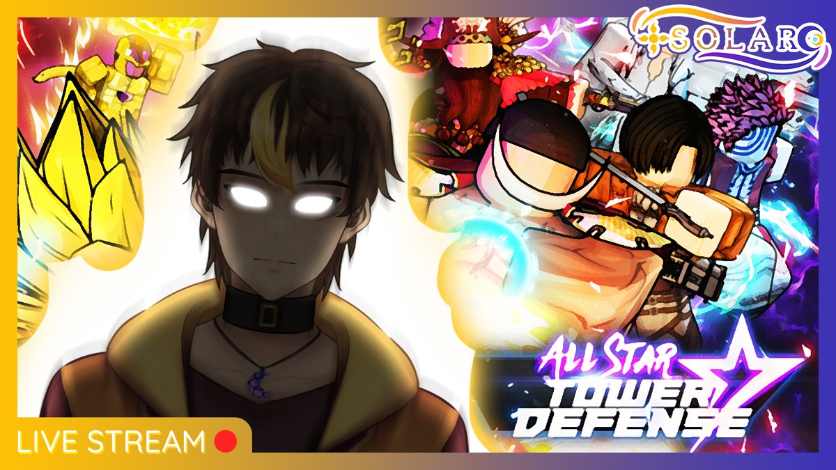 Solar_TL's tweet photo. 【LIVE】Roblox All Star Tower Defense : ลง INF กันดีกว่า
ไลฟ์ประจำวันที่ 12/11/64
เวลา 20.00 (GMT+7)
#SolarTLStream #SolarTL
Link : https://t.co/jKJSewb8EL https://t.co/b25hnw4uNC