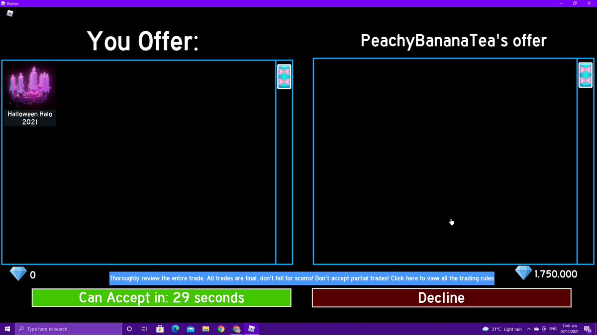 Amy_k2a's tweet photo. I was banned from royale high for 30 years
Username : Amy_k2a
Reason: "Item Seller"?
This isn't against the rules as it is literally just trading items for diamonds
Banned by: James eve
Recent screenshotted trades (you might be able to tell the reason)
Please decrease ban time:< https://t.co/6TS9eMxQDo