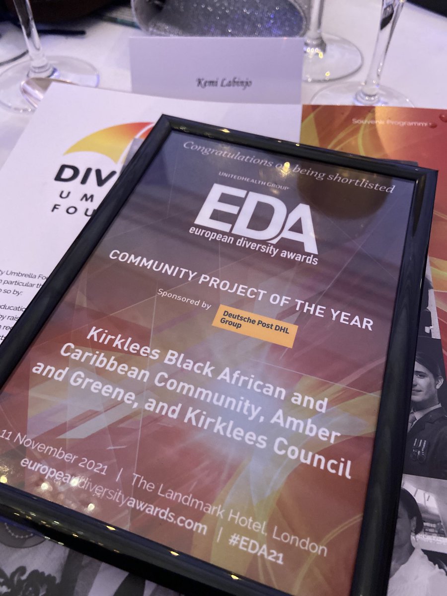We had a great night yesterday at the European Diversity Awards with ⁦<a href="/KirkleesCouncil/">Kirklees Council</a>⁩ #EDA21 #grateful
