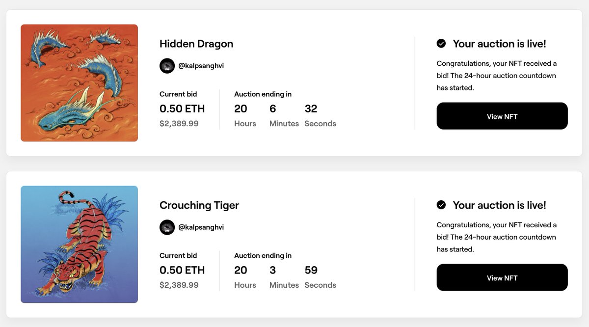 Crouching Tiger and Hidden Dragon is up for auction on @withFND for the next 20 hours 🐯🐉

Start bidding! Cheers to <a href="/amritpaldesign/">Amrit Pal Singh</a> for the first bid 🔥

#nft #NFTartist #Auction #nftcollectors #withFND #ETH