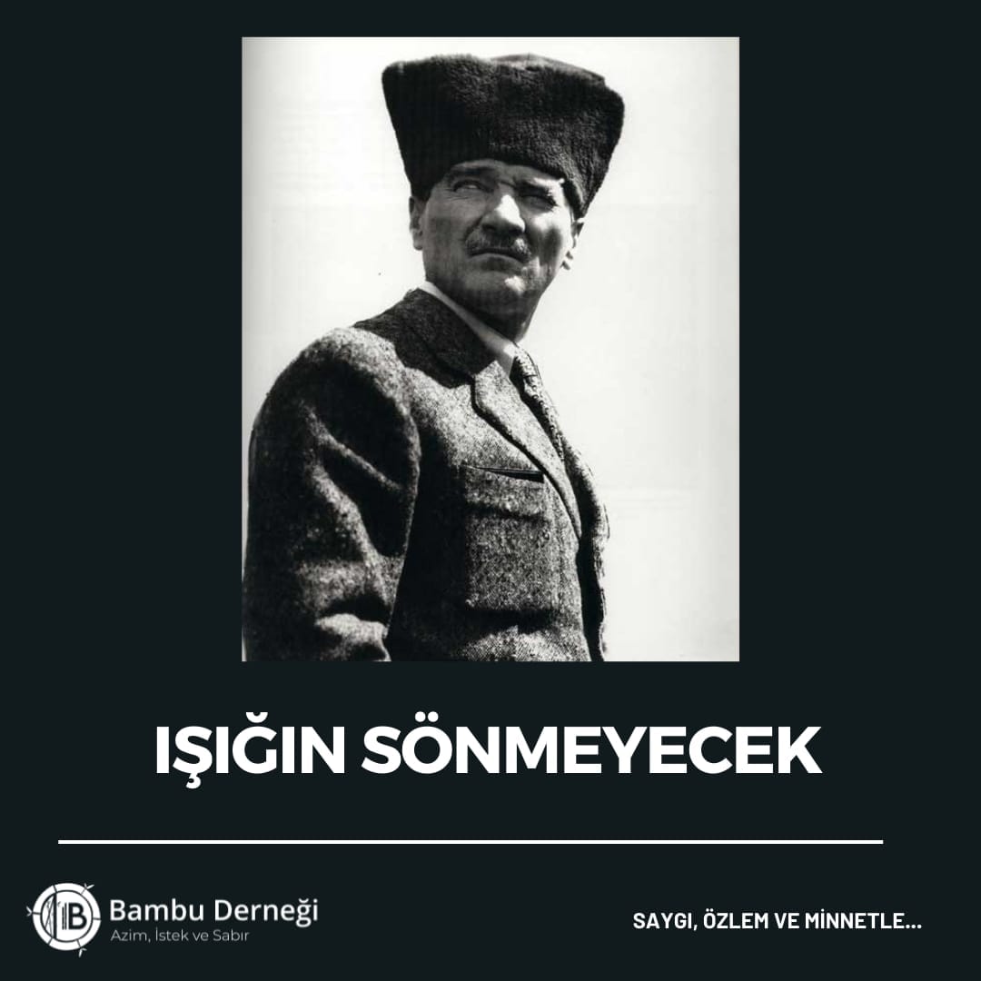 Ulu Önder Mustafa Kemal Atatürk'ü ölümünün 83. yıl dönümünde sevgi, saygı ve minnetle anıyoruz.

#izindeyiz #10kasım