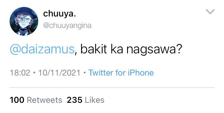 nckaharas's tweet photo. ㅤ

ㅤ ㅤ 💭 ︵ . . . spill or slide?

  “bakit ka nag sawa?”

                     “…bakit ka napagod?”

— a filo #skk au in which exes chuuya and dazai participate in their university’s uni week virtual event. 

ㅤ ㅤ https://t.co/An0WDVsC8N