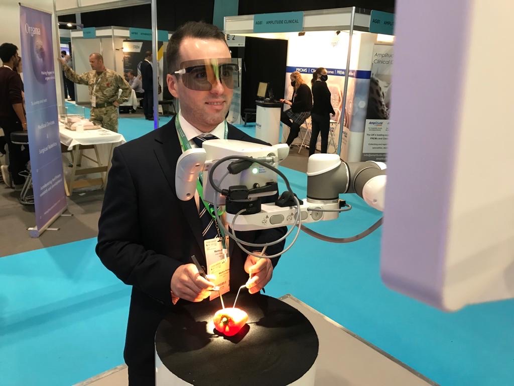 Want to try your hand at #HeadsUp micro surgery?  Come see us at #FutureSurgery stand AH80 to give it a go! #AesculapAeos #neurosurgery