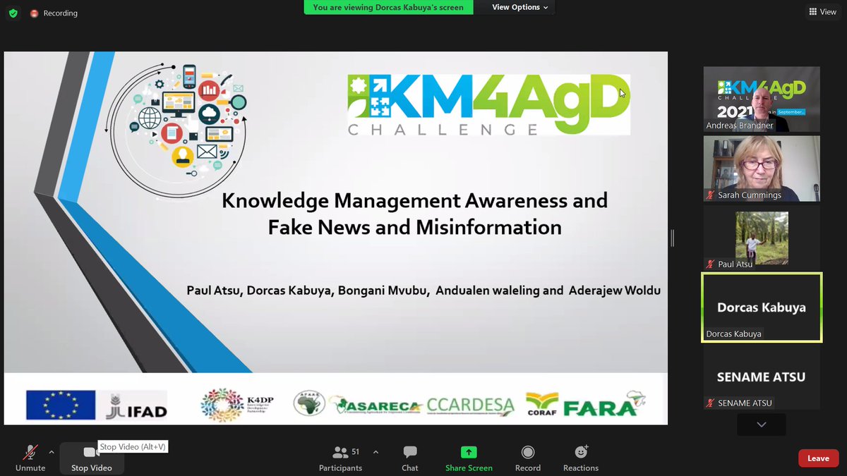 sarahcummings's tweet photo. In a really great knowledge cafe being run by the #KM4AgDChallegne team @Paulatsu, Dorcas Kabuya, Bongani Mvubu, Andualen Waleling and Aderajew Woldu on #KM, #misinformation and #fakenews in #agriculture #Africa @FARAinfo #K4DP @KM4Dev https://t.co/W7hMZe7WnZ
