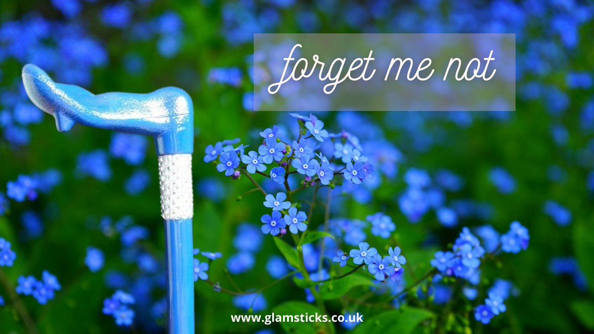 Glamsticks's tweet photo. It's #forgetmenot day! A day when we celebrate our #glamsticks family and friends in the best way we know how, teaming our stunning #glamsticks with the gorgeous colour of the #forgetmenot. Get in touch to see how we can create your perfect #Glamstick #accessory or #MobilityAid https://t.co/CVSnEybLrx