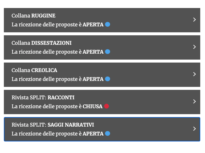 Split_rivista's tweet photo. Dato l'alto numero di proposte ricevute negli ultimi tempi, per il momento dobbiamo sospendere la ricezione di nuovi racconti. Resta aperta la ricezione di saggi narrativi (non-fiction creativa).

Per aggiornamenti: https://t.co/YzjwKUORxK (continua nei commenti) https://t.co/rnW7svoRyu