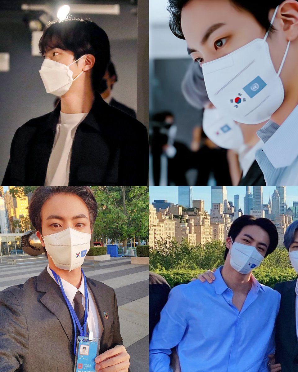 dailyskjnselca's tweet photo. not even a mask can hide seokjin's stunning visuals #BTSJIN https://t.co/rOwpYoD2oK