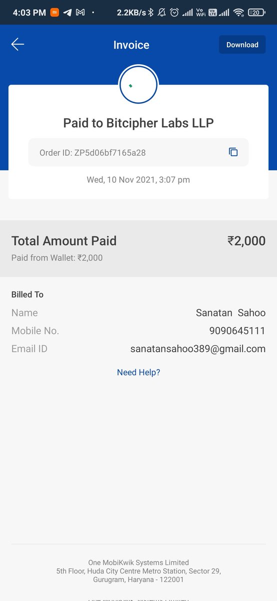 111Sanatan's tweet photo. @CoinSwitchKuber @CSKSupport money debited from bank but not credited https://t.co/h6rHtnRnA0