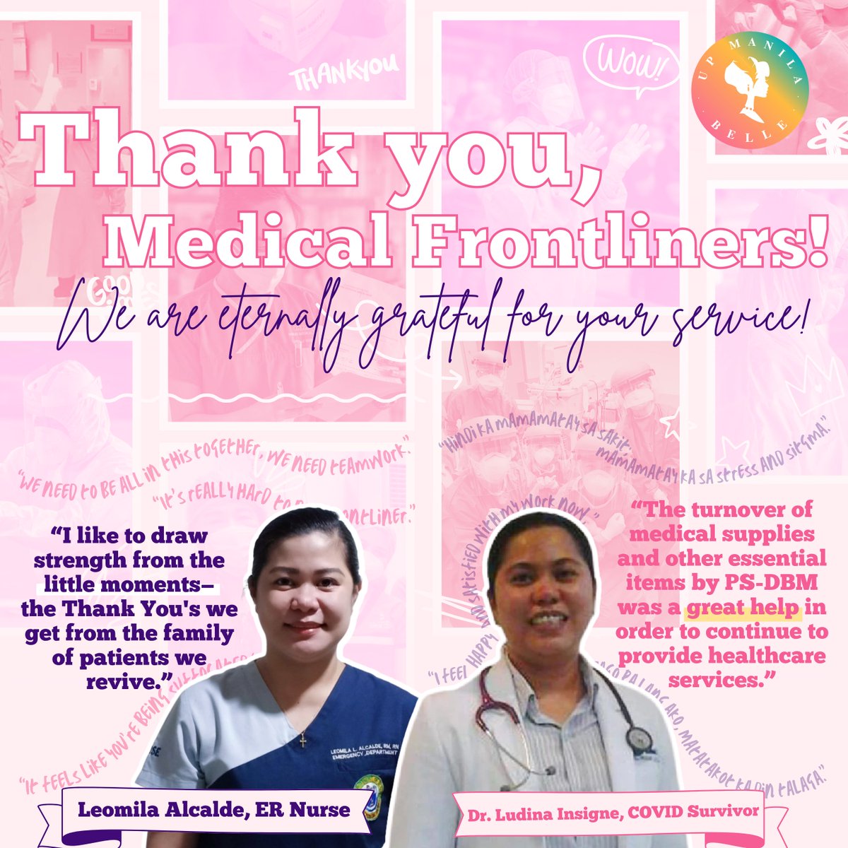 upmanilabelle's tweet photo. Thank you, Medical Frontliners!π§π»ββοΈπ©Ί
We hope you know that your tireless efforts are not going unnoticedβ your strength and dedication make a difference to the community.
For everything you do, we are eternally grateful! ππ€
#WomenWednesday #NotableNovember #ThankYouBELLEyMuch https://t.co/Grb6PFqxHW