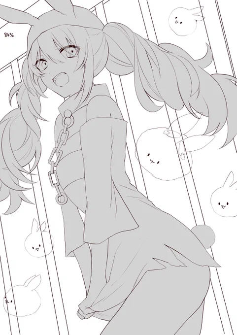 #ぺこらーと 
3 囚人服ぺこちゃんすき!!!!な絵 