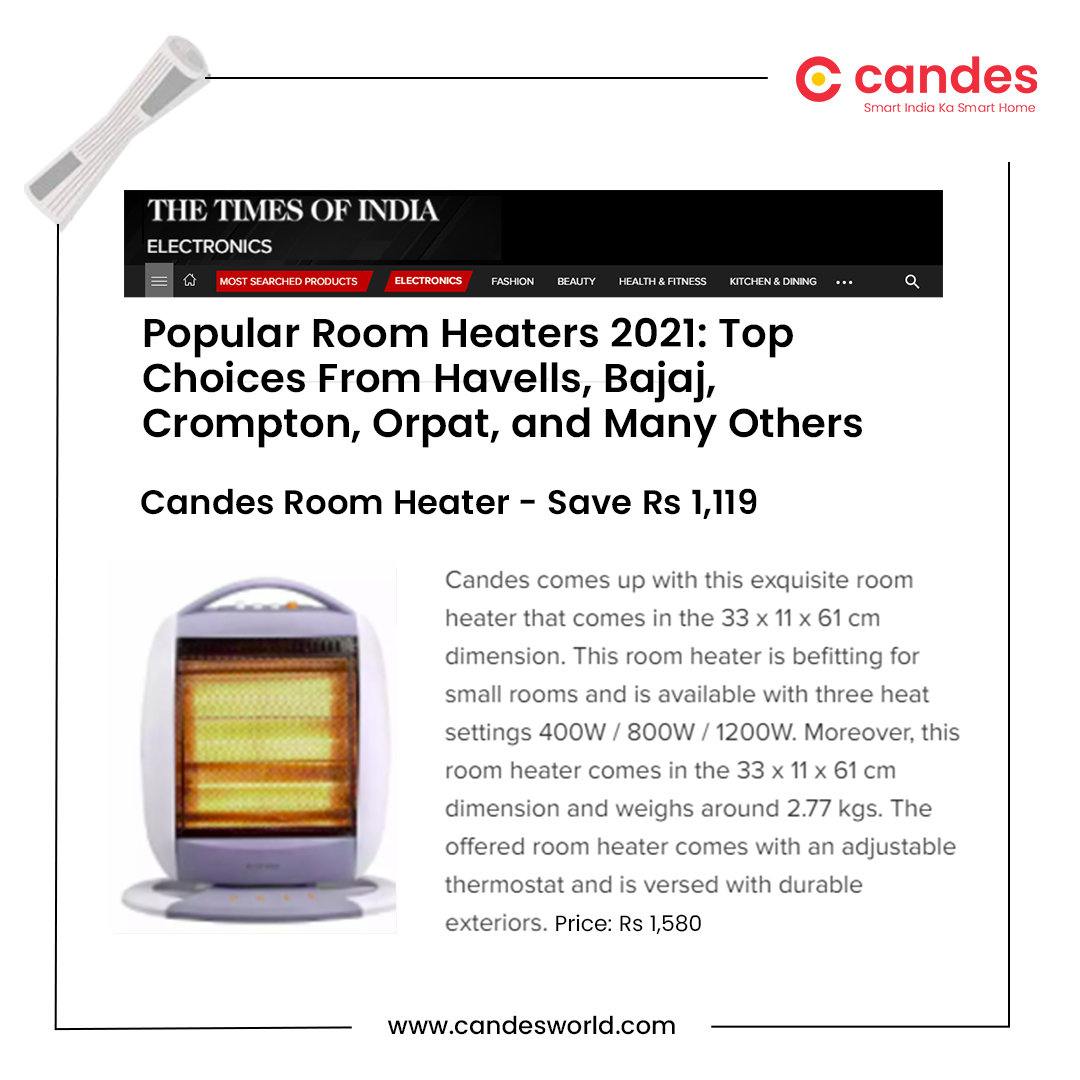 CandesWorld's tweet photo. We are delighted to share the feature of Candes World in @thetimesofindia
.
.
.
#candesworld #candesheater #candesroomheater #roomheater #heater #candesheaters #candestechnology #HomeAppliances #makeinindia #affordableprice #candesdealers #distributor #distribution https://t.co/Bu6ZV9tLFw