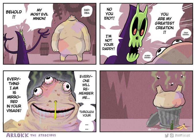 Arlokk the Atrocious 5

#comic #comicstrip #funny #webcomics #humor #cartoon #art 