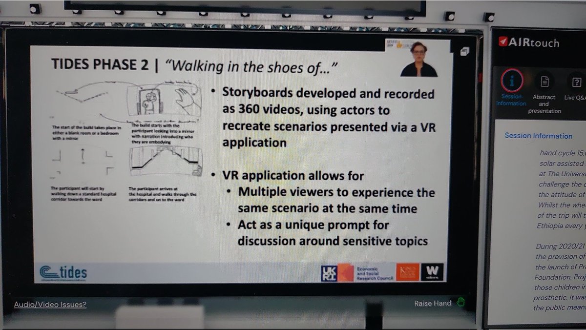Powerful keynote by <a href="/HatchStephani/">Professor Stephani Hatch</a> presenting the impacts of discrimation within the NHS @tides_study. We are  proud to have contributed to this important work through our 'Walking in the shoes of...' #VR videos, helping to tackle #inequality  #ASPIH2021