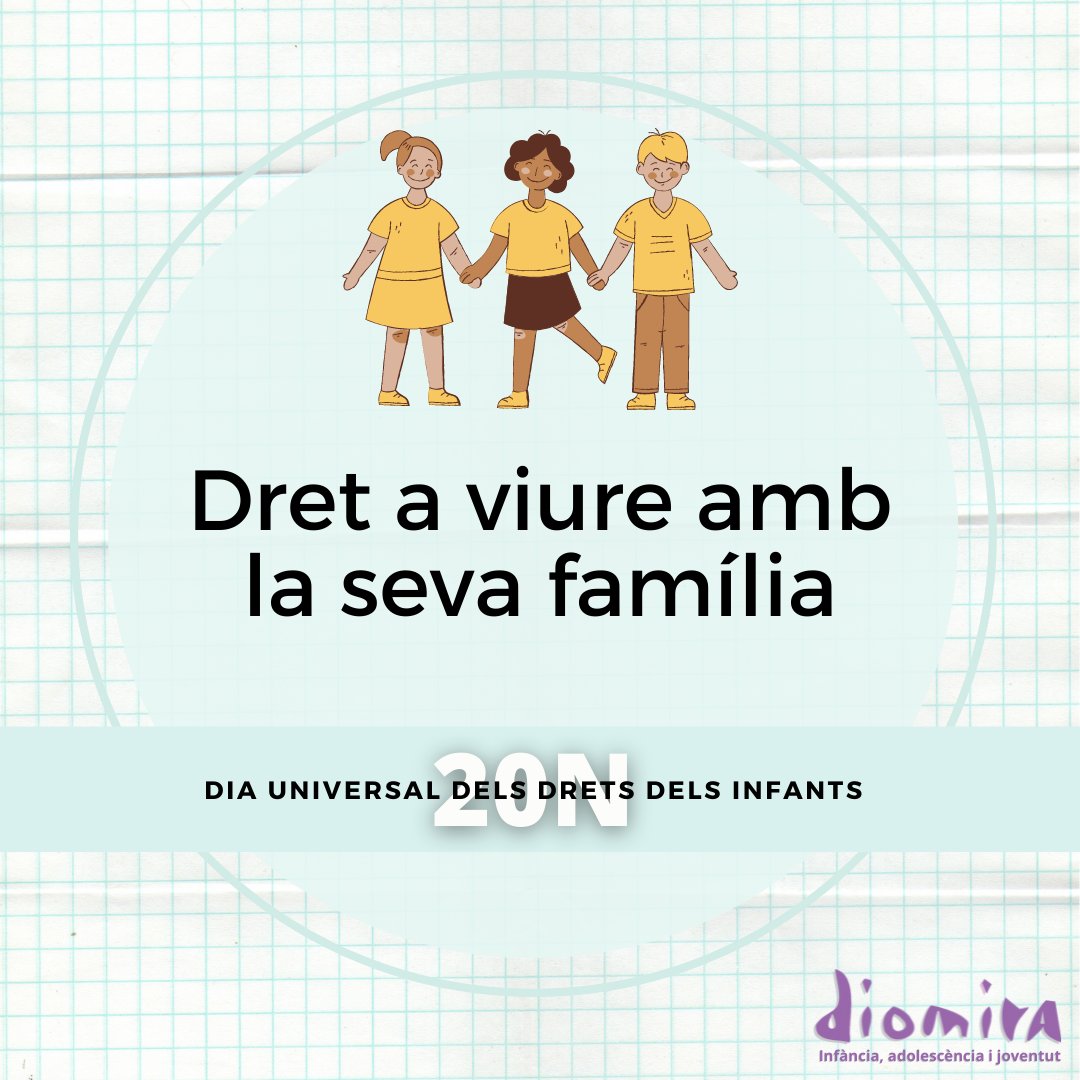AssDiomira's tweet photo. 🗓️ El 20 de novembre celebrem el Dia Universal dels Drets dels Infants. 
👫 Es commemora l’aprovació de la Convenció dels Drets de l’Infant per part de les Nacions Unides l'any 1989. 
🔜 Sabeu de quins drets parlem? Comencem un compte enrere!

#20N #dretsinfants https://t.co/CVgzXbTcGk
