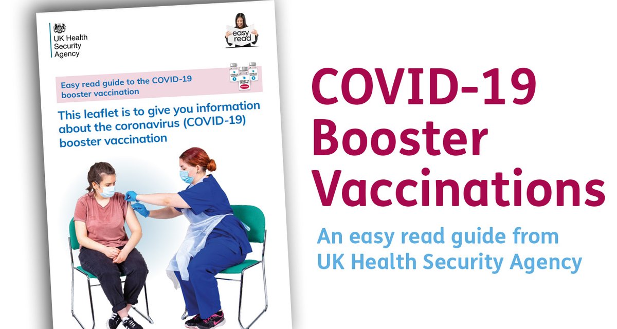 mencap_charity's tweet photo. People most at risk from #COVID19 can get a coronavirus booster vaccination. 💉

In England, this includes people with a #LearningDisability on their GP learning disability register. 👩‍⚕️

See the government’s #EasyRead 📰 guide for more information: https://t.co/Yq3pR4Rf86 👈 https://t.co/ZvmssqCYza