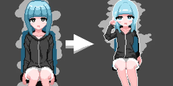 一か月で絵柄が変化しました#ドット絵 #pixelart 