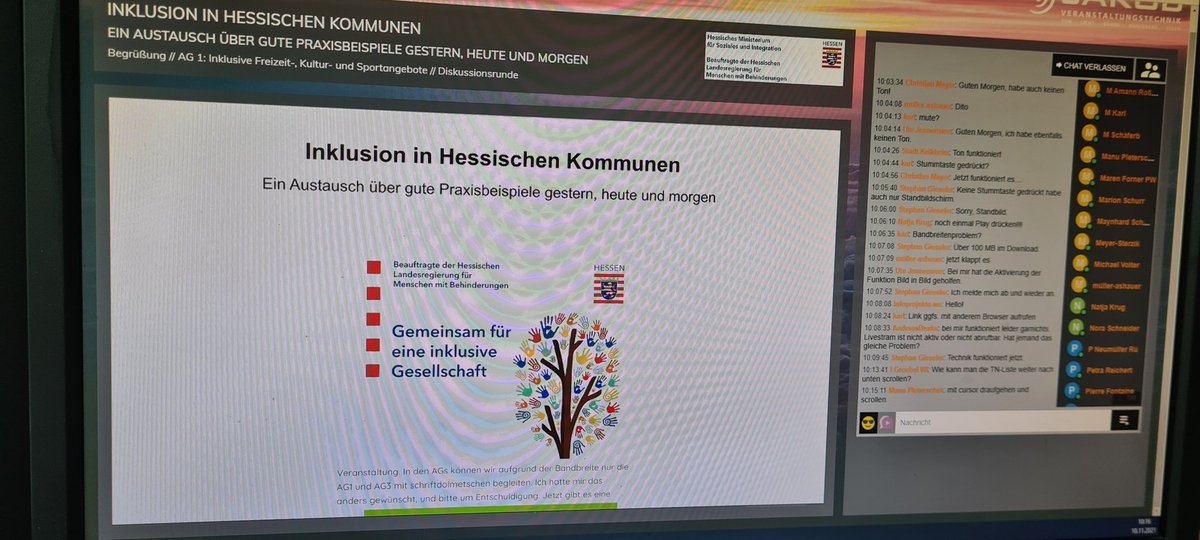 Will_Sonnenberg's tweet photo. Wir vom #TeamInklusion @MarcMercurio1 @lsb_hessen nehmen gerade an der #Veranstaltung #Inklusion in hessischen Kommunen @SozialHessen eine gelungene Veranstaltung mit 4 tollen Themenschwerpunkten #sport #kultur #Barrierefreiheit #Förderung https://t.co/SsfFUXNJzM