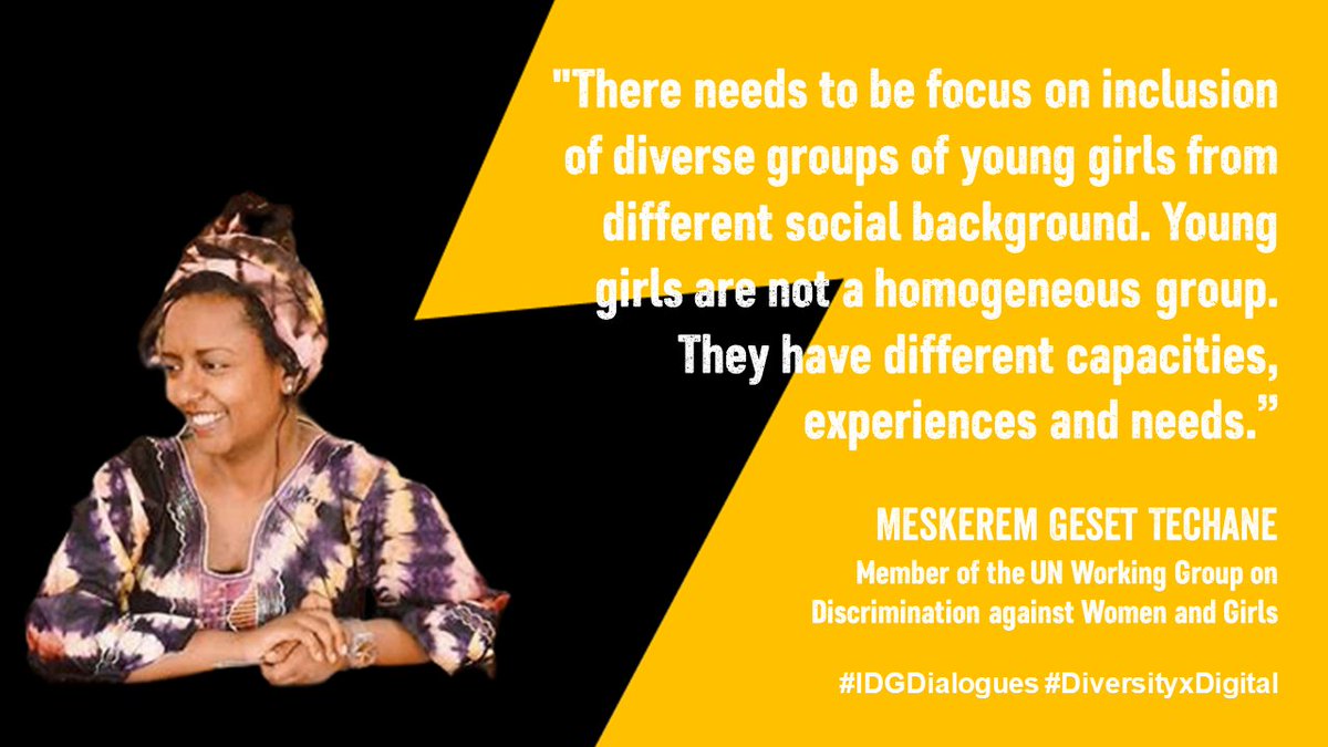 PlanUNGeneva's tweet photo. In case you missed it, here is a highlight from Meskerem Geset Techane from the UN Working Group on Discrimination against Women and Girls in one of our #IDGDialogues

Click this link to watch the dialogue! 👉
https://t.co/P6rnssdOy9

#FreeToBeOnline #DiversityXDigital #IDG2021 https://t.co/gwQ4QhXMlR