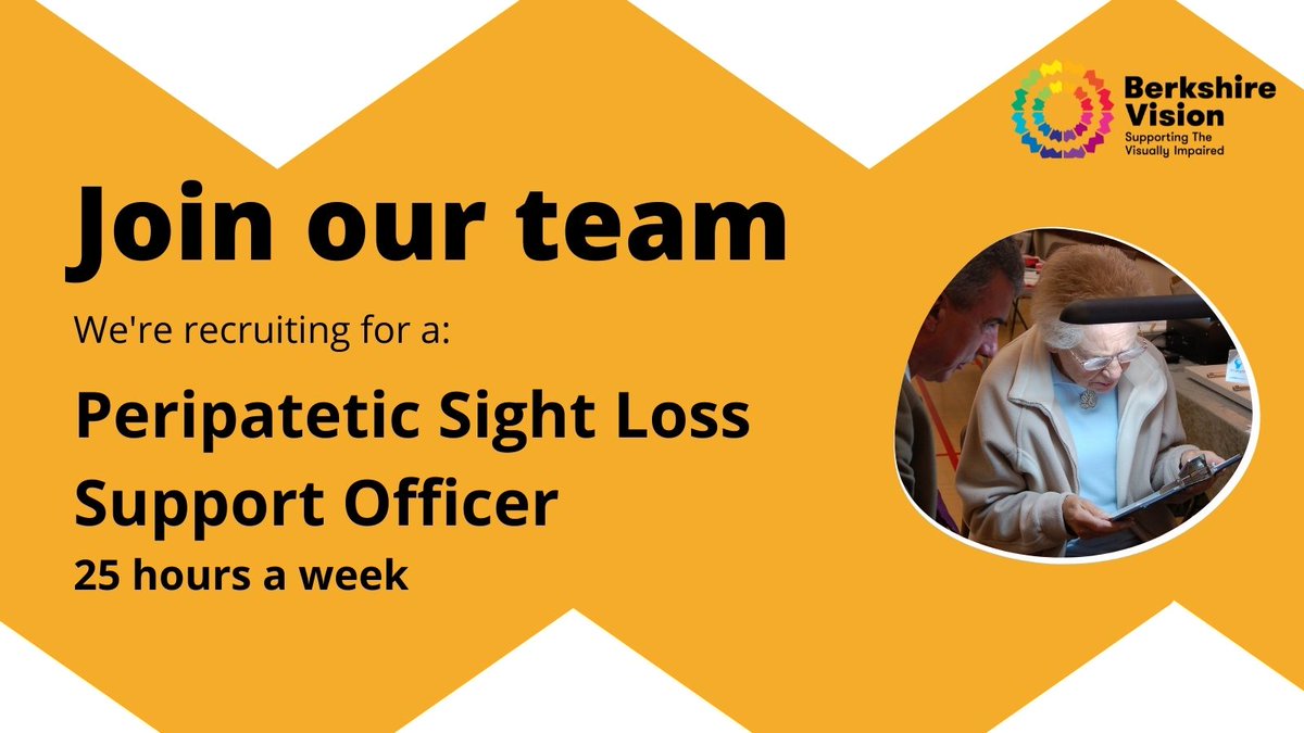 berkshirevision's tweet photo. We're recruiting for a Peripatetic Sight Loss Support Officer. Join our small team and you’ll soon realise you’re part of something inspiring. Find out more >> https://t.co/LLvPecqZUh or call us on 0118 987 2803
#RecruitingNow #RdgUK #NotForProfitJob #JoinOurTeam https://t.co/fsNVKLdlLa