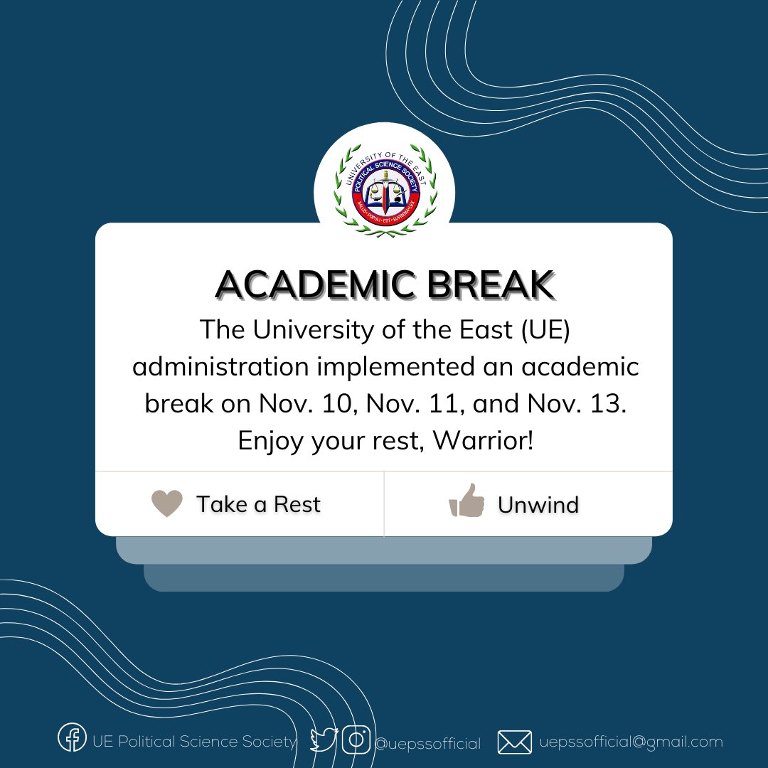 uepssofficial's tweet photo. After all that academic hustle, we all deserve a breather. Congratulations on a job well done, PolSci Warriors! ๐ช๐ผ
#SulongPolSci
#IncedereSineTimore
#ForwardWithoutFear https://t.co/tJHBU9u7pq
