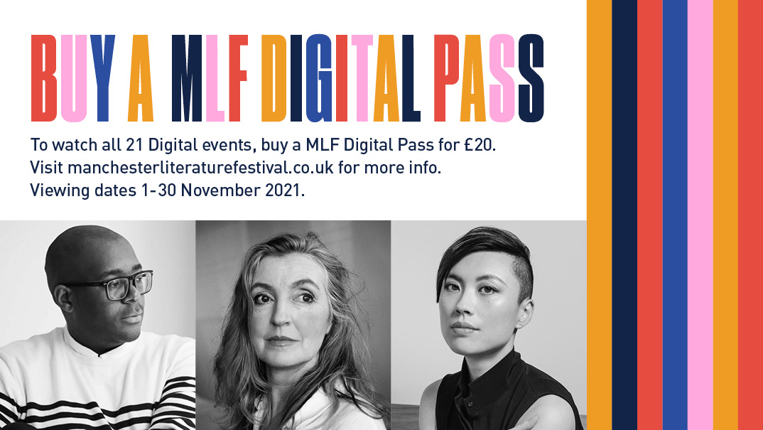 newwritingMCR's tweet photo. Digital passes are available to access all @McrLitFest events – for only £20!
With 21 fantastic literary events – including an evening with @BernardineEvari - to view between 1-30 November, what are you waiting for?
Buy your pass here👉 https://t.co/IjUQALdOQh
#MLFdigital https://t.co/QJ787Bj9kZ