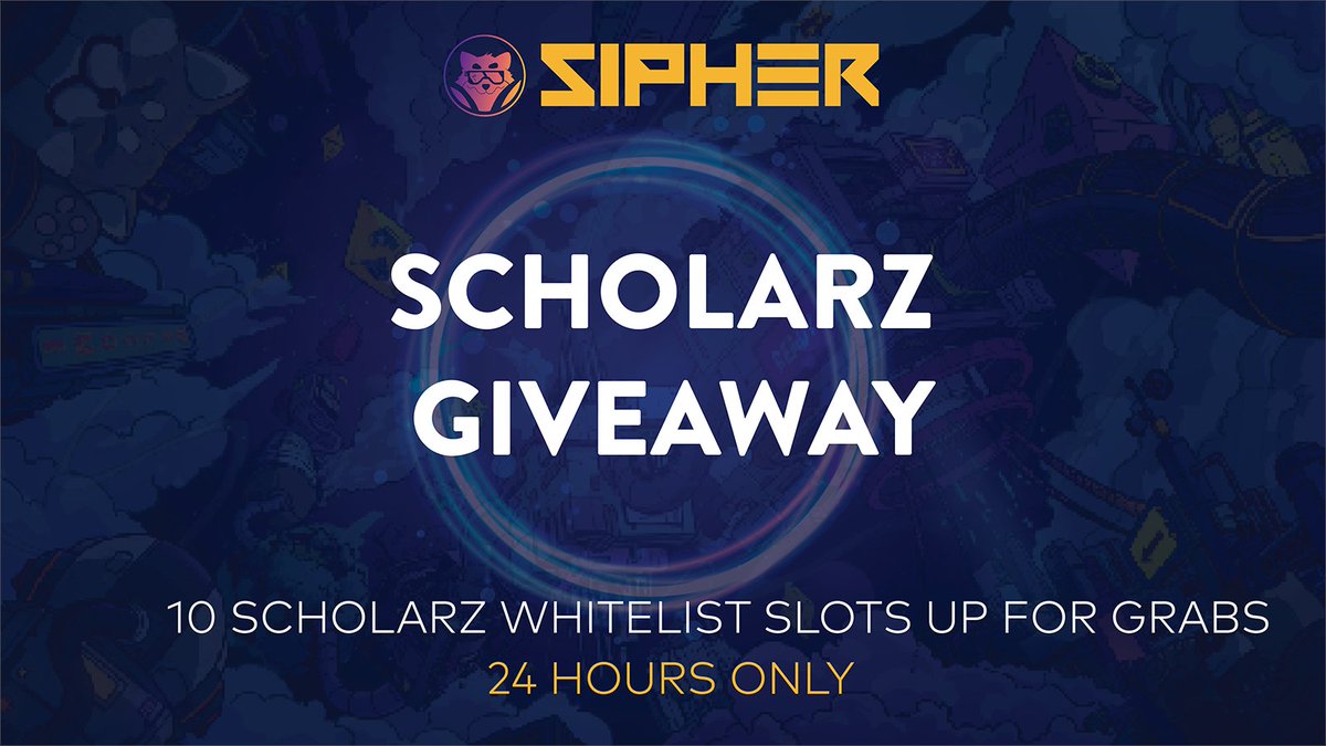 playSIPHER's tweet photo. 🚨 GIVEAWAY ALERT!

Our good friends over at @scholarznft are giving away 10 Whitelist Slots to the #SIPHER community!🎉

Get on https://t.co/3fLfuo096n to join! 👾

🧵1/ https://t.co/pjNpnp78fc