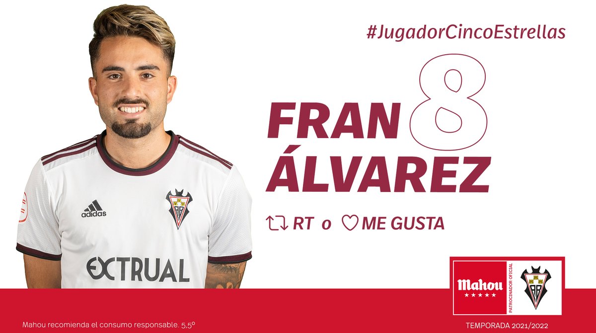 futbolmahou's tweet photo. RT o Me Gusta si crees que @franalvarez_8 ha sido el #JugadorCincoEstrellas del mes de octubre del 
@AlbaceteBPSAD (4/6) https://t.co/fss7N0HSOK