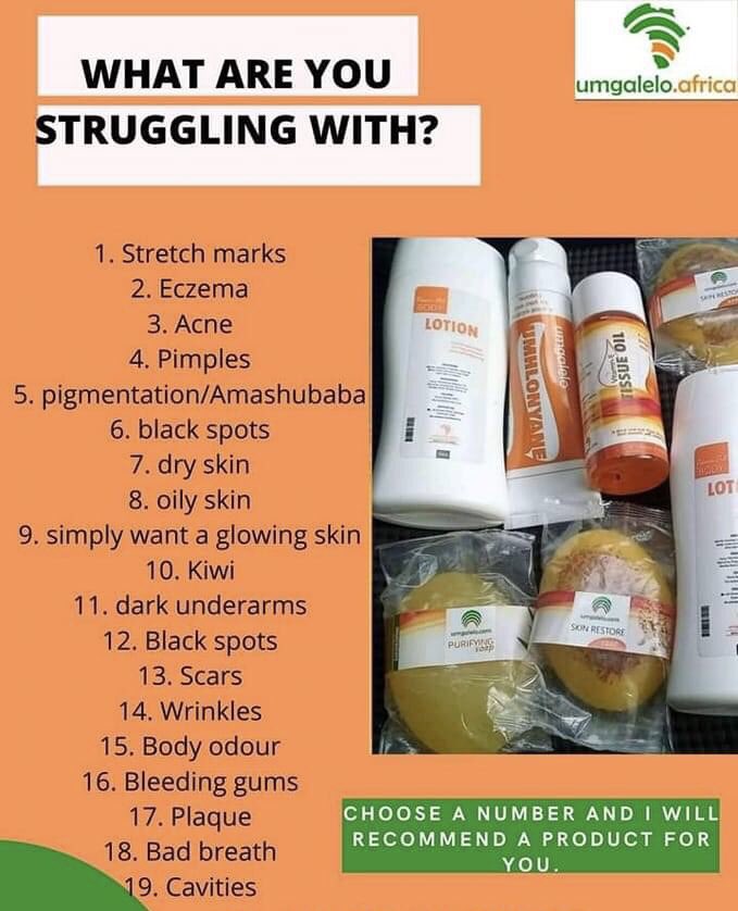 Peshmellow's tweet photo. Skin problems? I have a solution for you. Try Umgalelo Products and restore your confidence. We deliver for FREE around Soweto and Johannesburg cbd. To place an order please WhatsApp me on 0787542221 https://t.co/qhbHuQgfPh