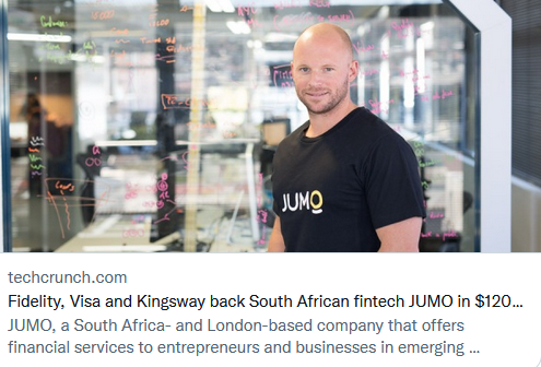 PierreMurray's tweet photo. 120milllion in the bag! Well done! I love their business concept very much as well.
https://t.co/kOkXUW88cA
#saentrepreneurs
#sastartups https://t.co/9iE2Bxeqs6
