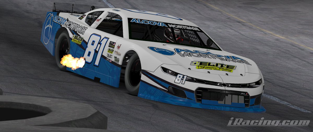 KyleStormRacing's tweet photo. I'll be going back to the blue car now that awareness month is over. But.. I have a teammate that will field this car for some race's so I'll now have 2 cars on track 🏁 

#iracing #Simracing #NASCAR https://t.co/V0STzJWoub