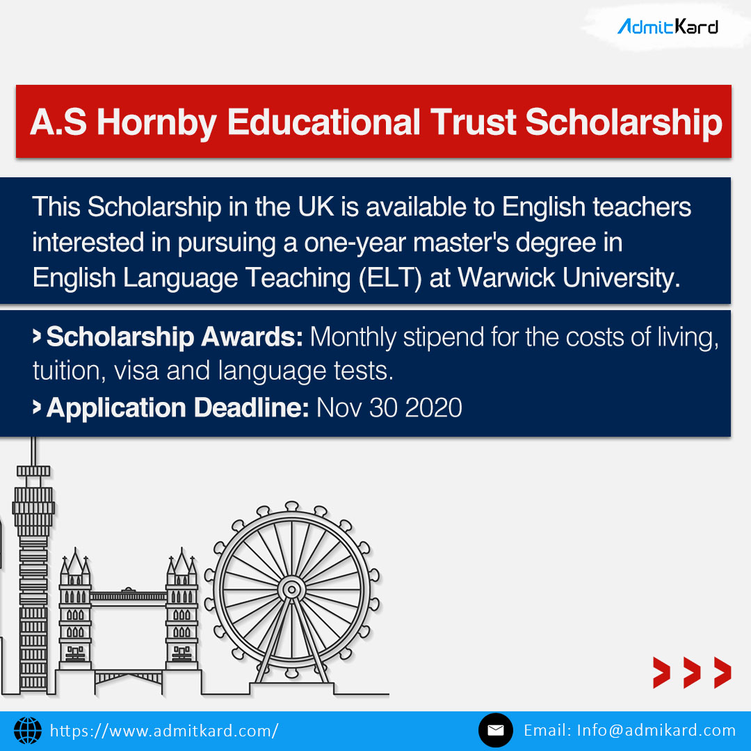 admitkard's tweet photo. Top scholarships for Indian Students to Study in the UK?

👉A.S Hornby Educational Trust Scholarship
👉Rhodes Scholarship
👉Charles Wallace India Trust Scholarships (CWIT)
👉Scotland Saltire Scholarships
.
.
 #studyintheuk #strudyinuk #ukstudents #scholarshipstudent https://t.co/yMn1aplfrM