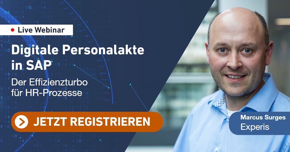⏲️ So viel zu tun in HR. Und so wenig Zeit für Strategie, Planung + Umsetzung. Moderne Personalarbeit ermöglichen mit der 𝗗𝗶𝗴𝗶𝘁𝗮𝗹𝗲𝗻 𝗣𝗲𝗿𝘀𝗼𝗻𝗮𝗹𝗮𝗸𝘁𝗲 𝗶𝗻 𝗦𝗔𝗣: Praxistipps vom Experten am 18.11. bei der <a href="/PrsLtToday/">Personalleiter.today</a>-Webkonferenz.
hubs.li/H0-PfLC0
#hr #sap