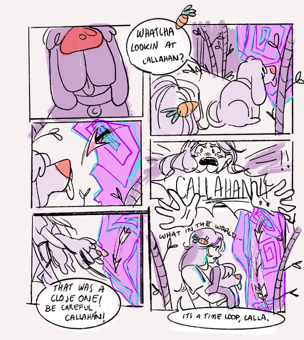Here's a sketchy comic from @TinaKitten `s lovely stream today!! It seems C!Tina and her dog have stumbled across something strange… #dsmp #talesfromthesmpfanart #karljacobsfanart #tinakittenfanart #dsmpfanart 