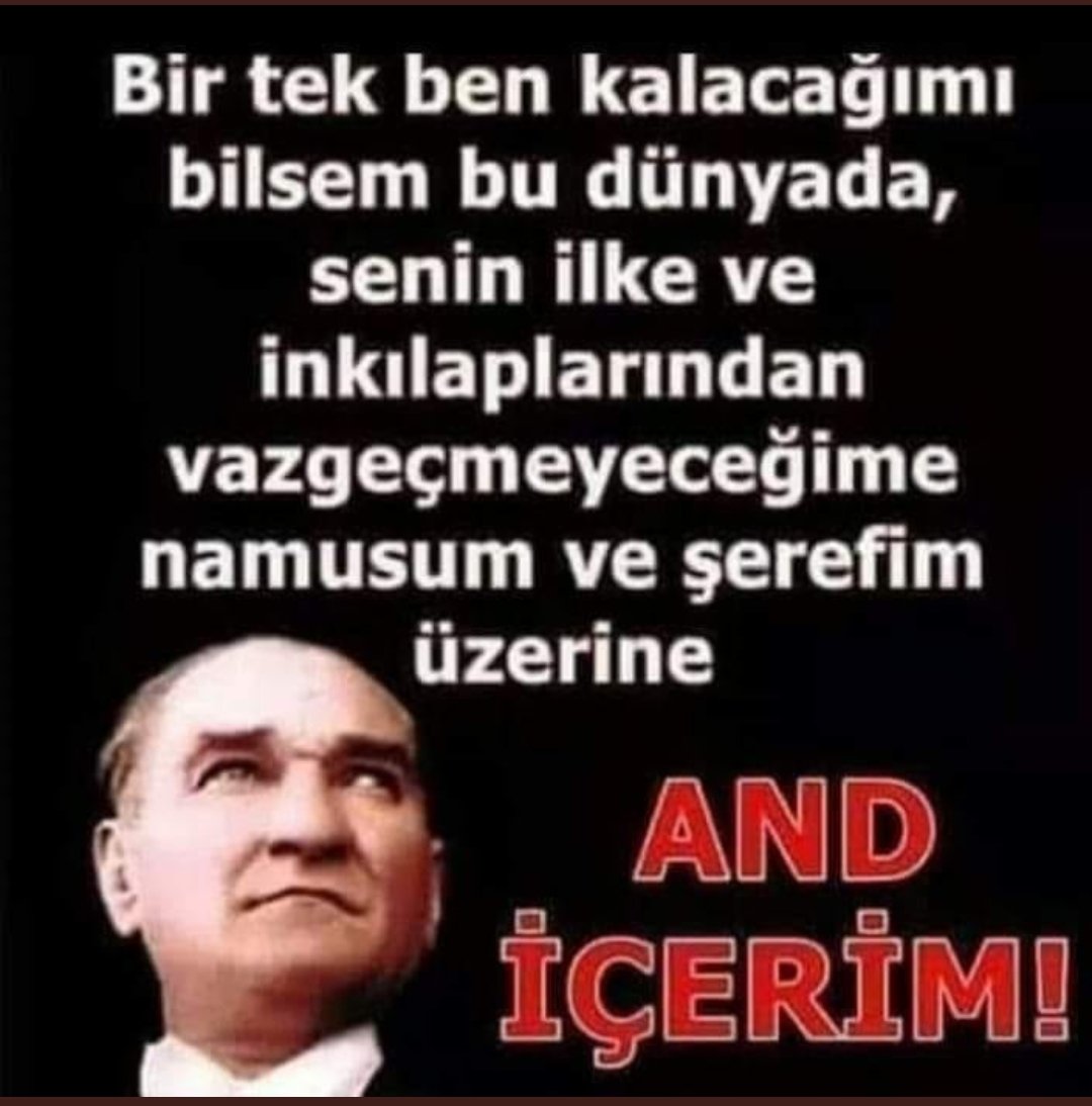Bugün Günlerden Sonsuzluğun Adıdır❗#10Kasım🇹🇷
Umudum da 👉Aldığım Her Nefeste Varsın, Canımın Taa İçindesin Can #Atatürk'üm❣
#10kasım193oo #Atamİzindeyiz 
#MustafaKemalAtatürk