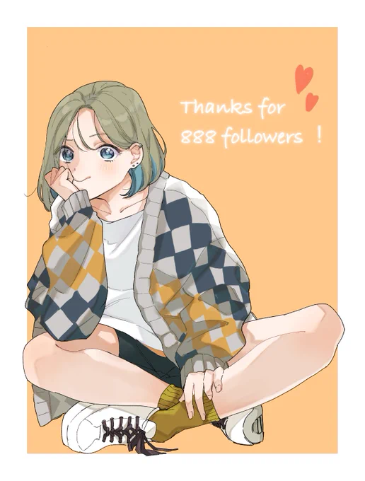 変動あるかもですが、、、! 888フォロワー様になりました! 皆様いつも見守ってくださりありがとうございます #イラスト