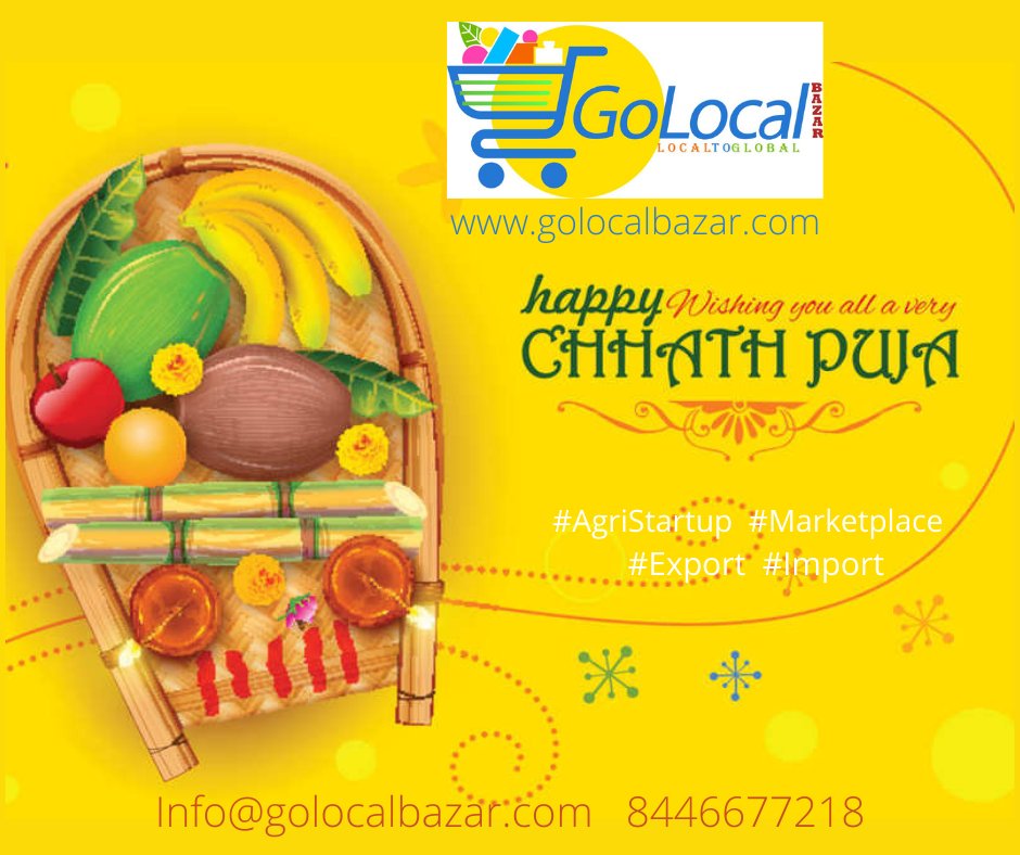 GoLocalBazar's tweet photo. छठ पूजा की हार्दिक शुभकामनाएं
|| Happy Chhath Puja ||
#GoLocalBazar #AgriStartUp #Marketplace #Export #Import #AdoptAFarmer #FamilyFarmer @apurvgourav https://t.co/JakUudGXmI