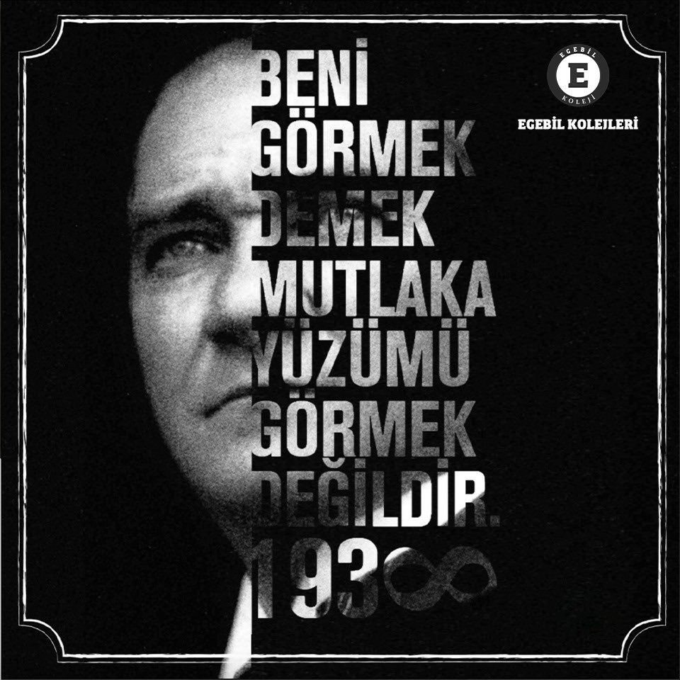 🇹🇷"Beni görmek mutlaka yüzümü görmek değildir! Benim fikirlerimi, benim duygularımı anlıyorsanız ve hissediyorsanız bu kafidir." M. Kemal Atatürk

M. Kemal Atatürk'ü ebediyete uzanışının 83. yılında saygı, sevgi ve özlemle anıyoruz.
#10Kasım #Atatürk #MustafaKemalAtatürk