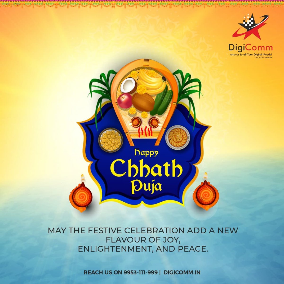DigicommM's tweet photo. Digicommwishes everyone a happy and safe chhath pooja.

#chhathpooja #chhathpuja #chhath #festival #stayhealthy #eathealthy #festivevibes #sun #wednesday #wednesdaymorning #chhath2021 #digicomm #digitalmarketing #marketing #digitalmarketingagecny #godigitalwithdigicomm https://t.co/e1wtKrEYSS