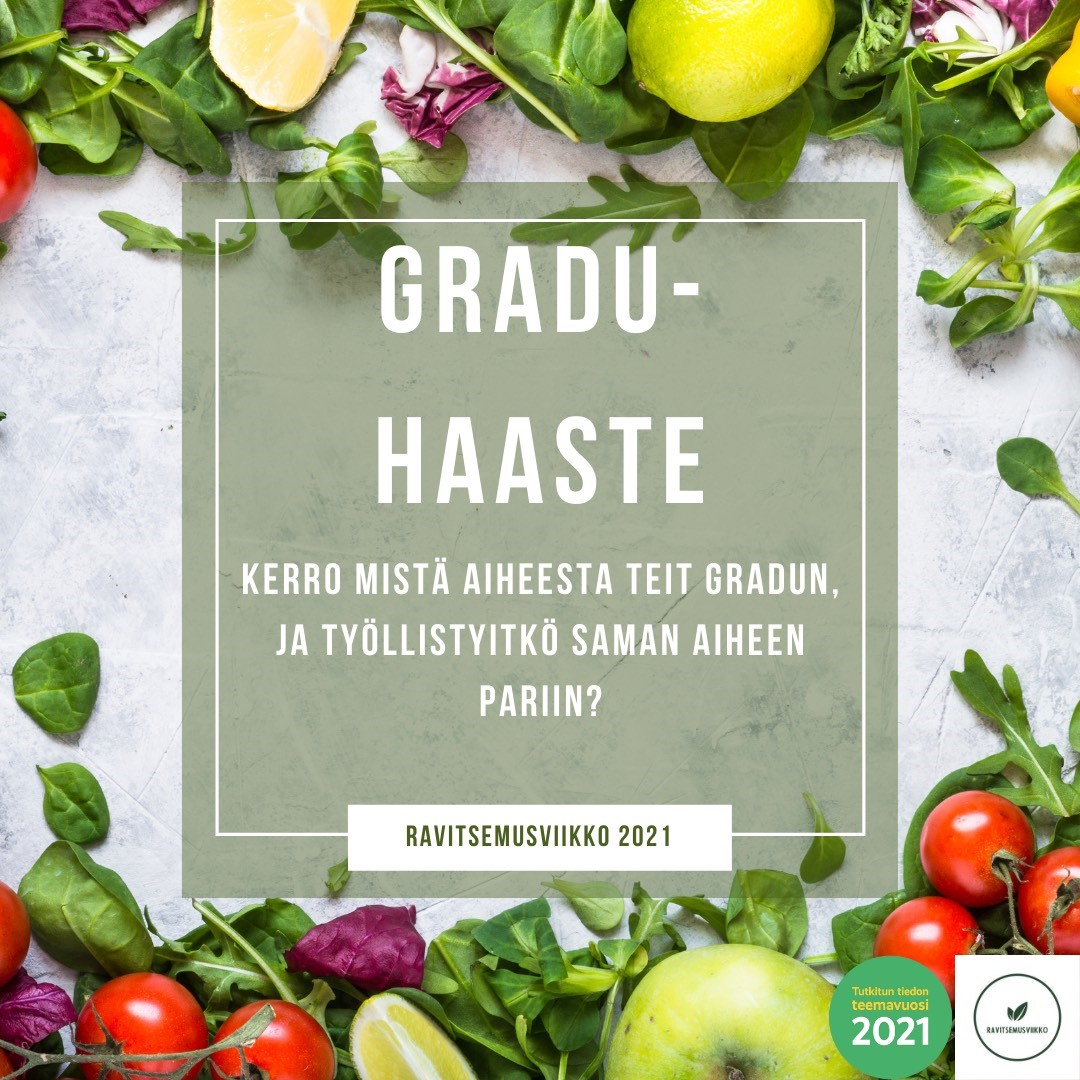 ravitsemus's tweet photo. #ravitsemusviikko jatkuu tänään teemalla ravitsemustieteen opiskelu. Ravitsemustieteilijä, kerro mistä teit gradusi! Työskenteletkö vielä saman aiheen parissa? #minunravitsemusgraduni #minungraduni Aloittaako @AittolaKirsikka? https://t.co/hDJMsOYSyw