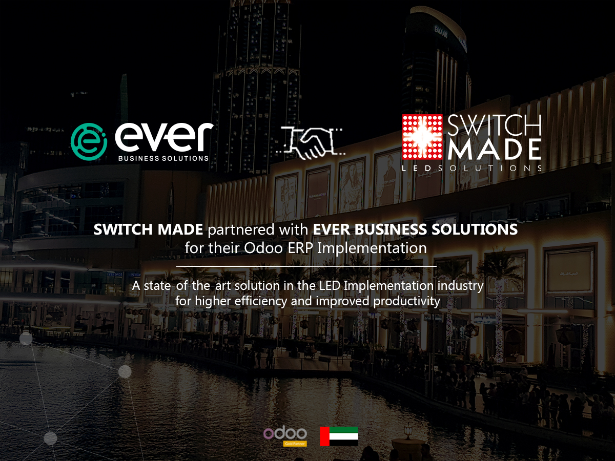 EverBSolutions's tweet image. We are pleased to announce signing a new project in #UAE between Ever Business Solutions and SWITCH MADE Group.
Switch Made is a leading French manufacturer of LED lighting solutions. 
Read more: bit.ly/3D2ErpX
#Odoo #OdooGoldPartner #BestPartnerMena
