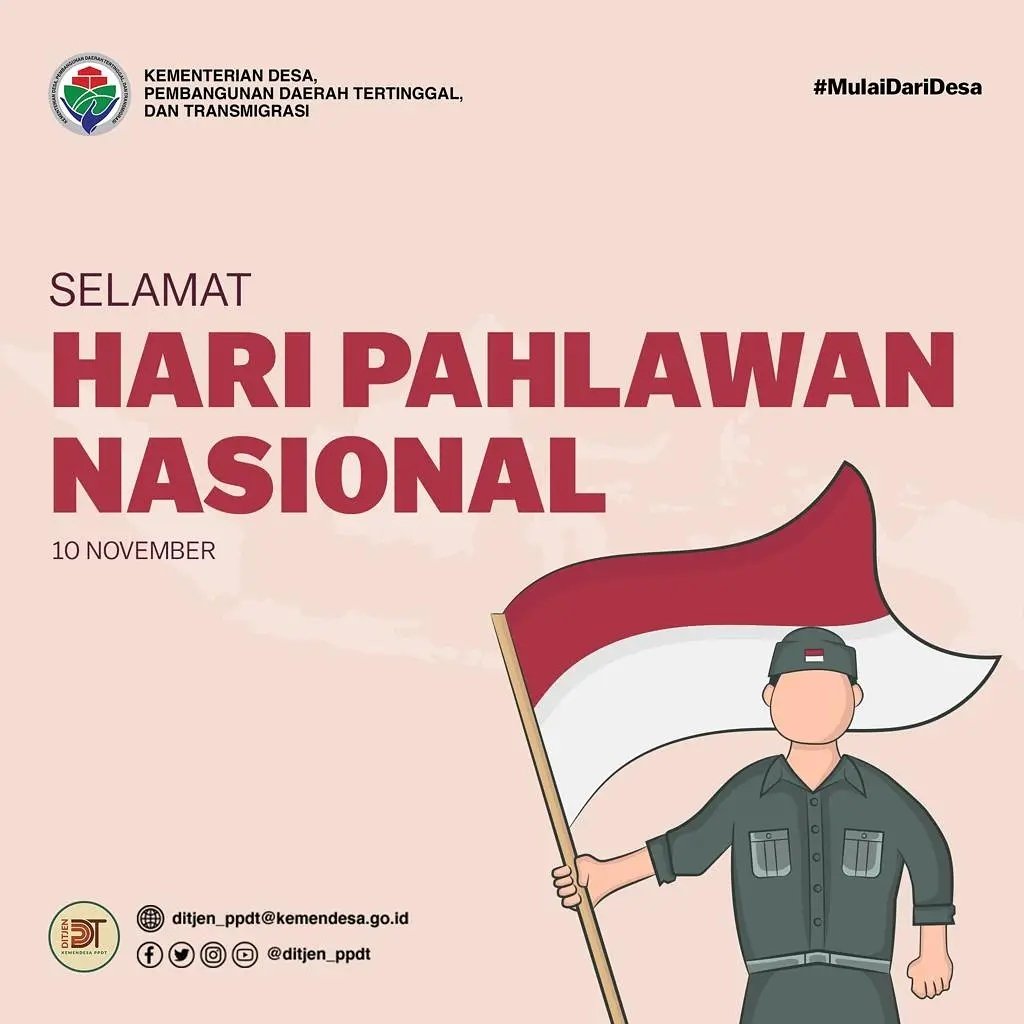hd_poerba's tweet photo. Semangat berjuang, berkarya meneruskan perjuangan para pejuang negara kita. Selamat memperingati Hari Pahlawan 2021.

#HariPahlawan2021 #pahlawankuinspirasiku #DitjenPPDT #SDGsDesa #DesaMajuIndonesiaMaju https://t.co/KpzTaGeS4l