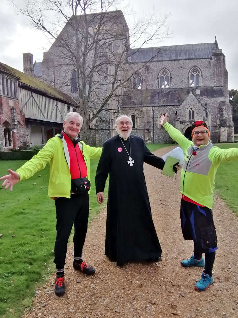 TimmyMallett's tweet image. Delighted to meet Terry, master of @hospitalofstx and receive special encouragement as we cycle #Pilgrimsway