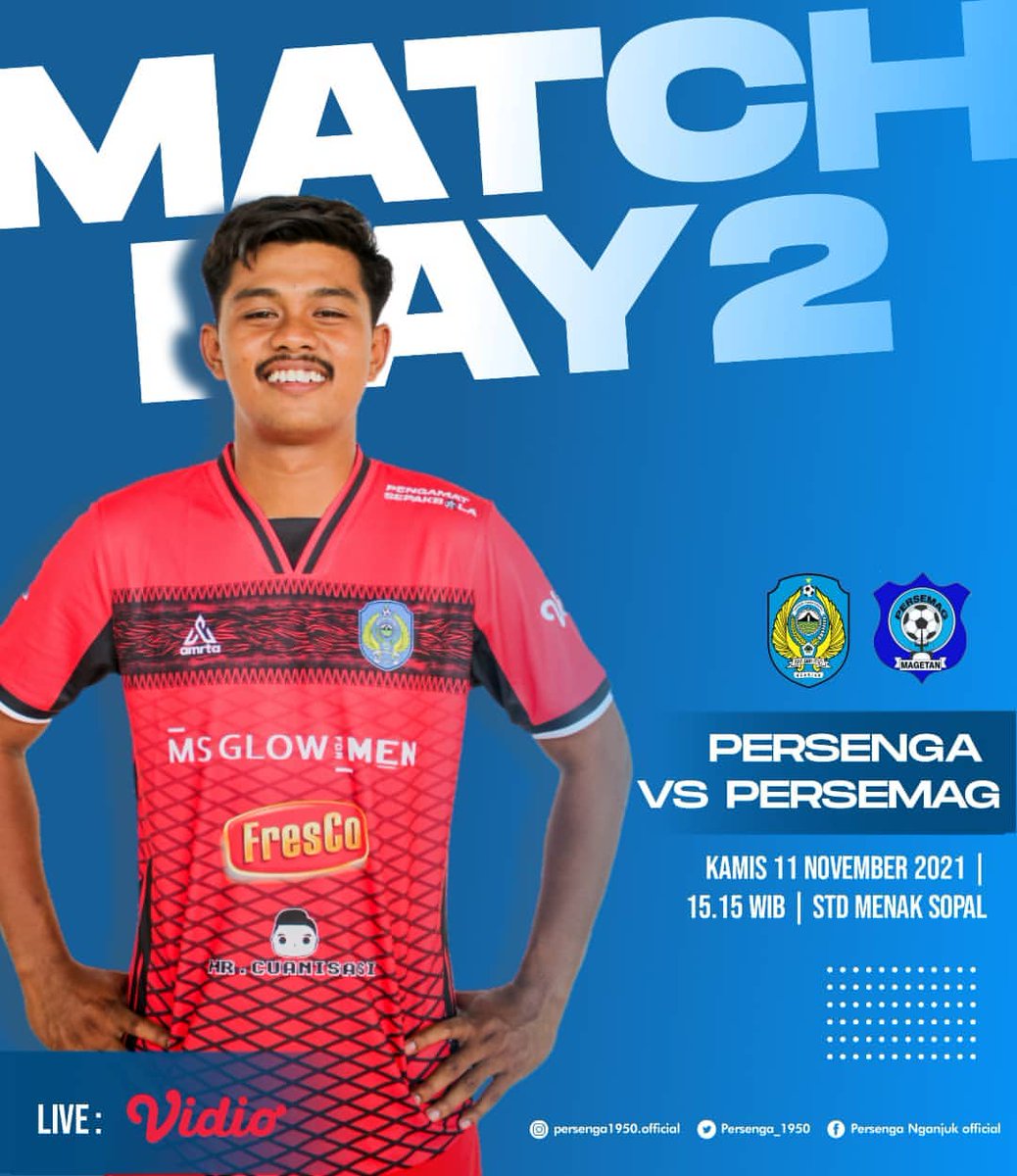 Match day 2 Persenga Liga 3 Jawa timur 2021. Persenga Nganjuk Vs Persemag  Magetan 🗓 Kamis, 11 November 2021 ⏰ 15.15 WIB ⛳ Stadion Menak sopal  (Trenggalek) • Live : @vidiodotcom #persengaday #cosb #comeonsingobarong  #lassib #laskarsingobarong ..., image size:1038x1200