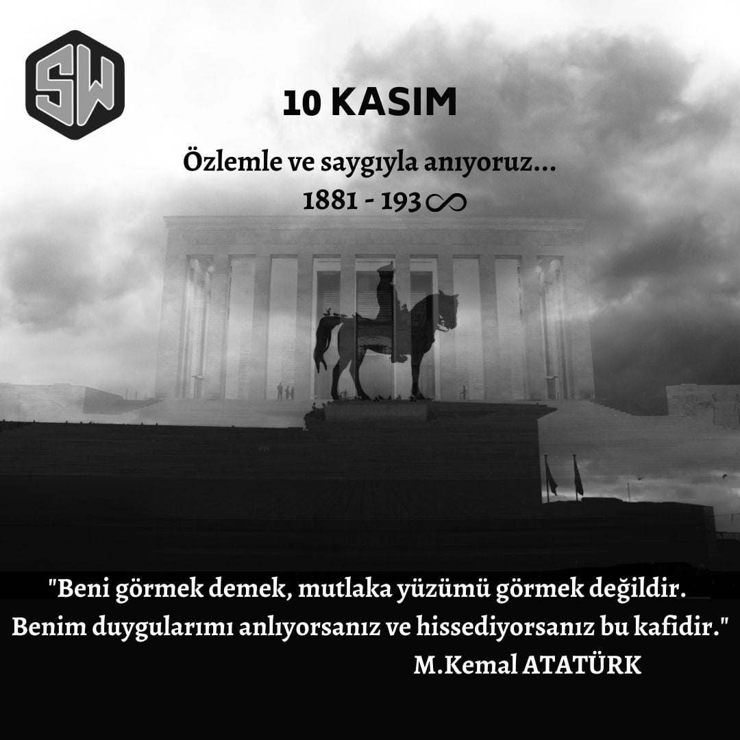 ShallWeTR's tweet photo. Cumhuriyetimizin kurucusu Mustafa Kemal Atatürk’ün vefatının 83. yıl dönümünde saygı, sevgi ve hasretle anıyoruz. 

#İzindeyizAtam #izindeyiz
#ShallWe #atamizindeyiz #uluönder https://t.co/DeJU62SG5J