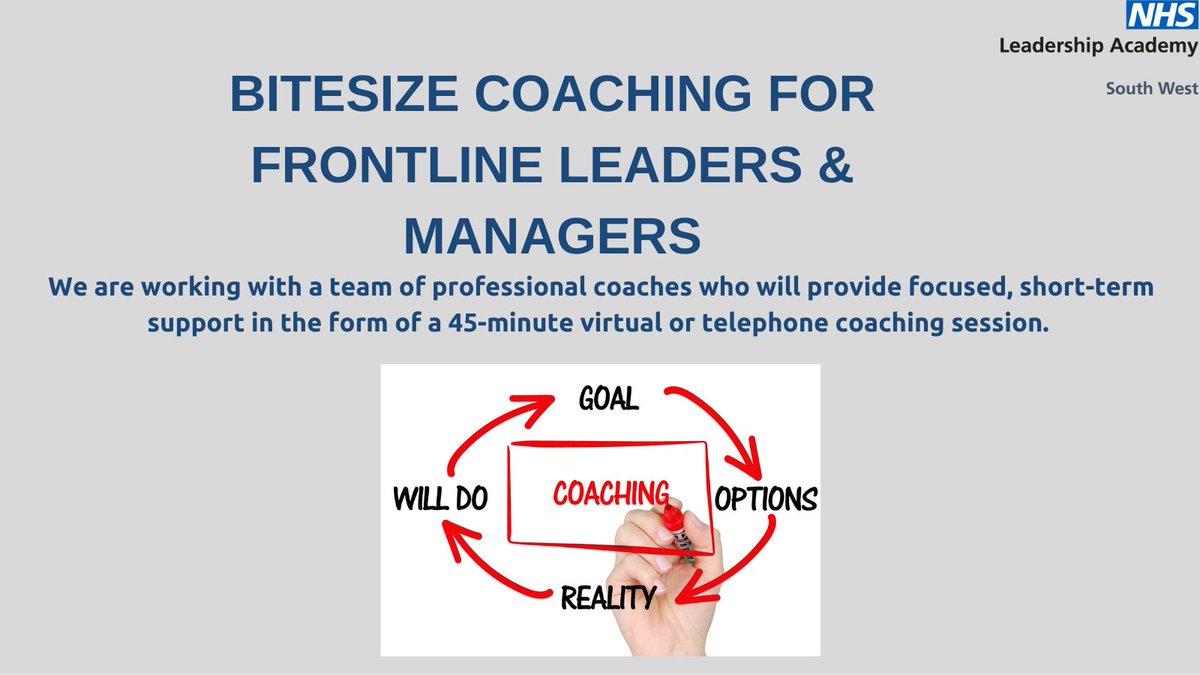 NHS_SWLA's tweet photo. Are you a #nhs Frontline Leader or Manager? Our #SupportingYouThroughWinter offer presents Bitesize Coaching for Frontline Leaders and Managers, designed to offer a safe space to reflect on and explore concerns, needs and challenges in a constructive way. 
https://t.co/LGXDk5uxx3 https://t.co/Go3SvXbhC6