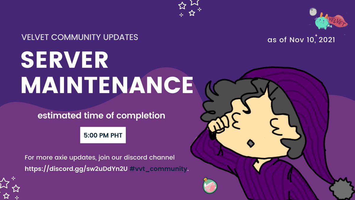 vvt_community's tweet photo. SERVER MAINTENANCE, estimated time of completion - 5:00 PM PHT. https://t.co/KxID1BzesX